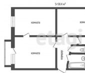 3-комн, 58кв м, этаж 5/5 проезд Строителей, 19