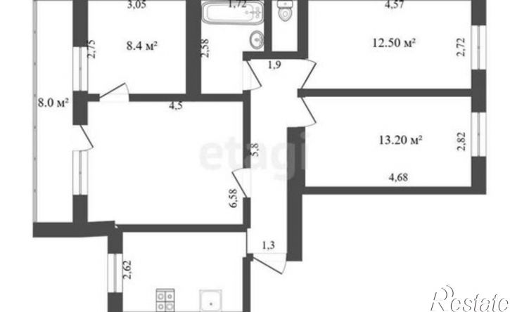3-комн квартира ул Социалистическая, 1,  д. 1