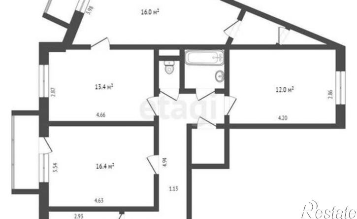 4-комн квартира ул Куратова, 20,  д. 20