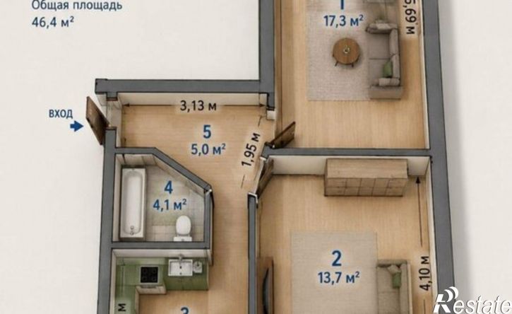 2-комн квартира Чибьюский пер, 9,  д. 9