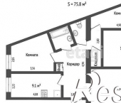 4-комн, 76кв м, этаж 1/5 Интернациональная улица, 57